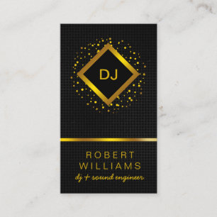 Tarjeta De Visita DJ Deejay Professional Gold Faux Music Profesora