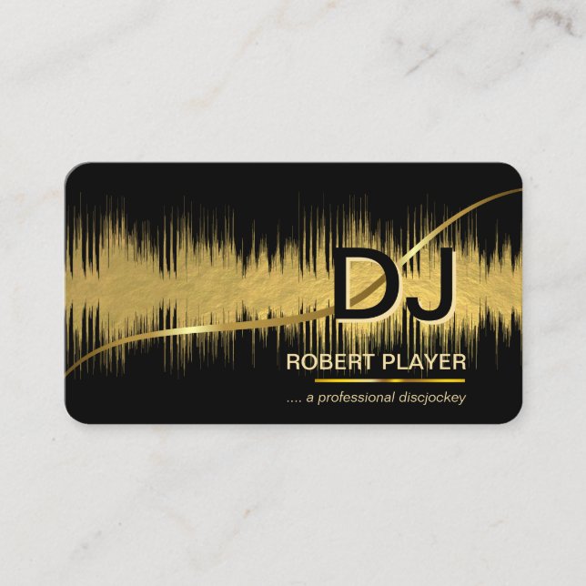 Tarjeta De Visita DJ Deejay Professional Music Band Event Gold (Anverso)