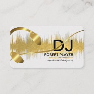 Tarjeta De Visita DJ Deejay Professional Music Band Event Gold