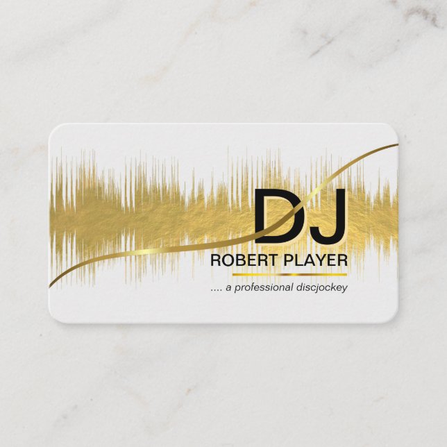 Tarjeta De Visita DJ Deejay Professional Music Band Event Gold (Anverso)