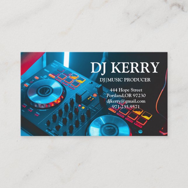 Tarjeta De Visita DJ Disc Jockey Electronic (Anverso)
