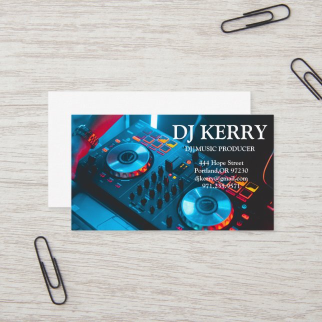 Tarjeta De Visita DJ Disk Jockey Electrónico (Anverso/Reverso In Situ)