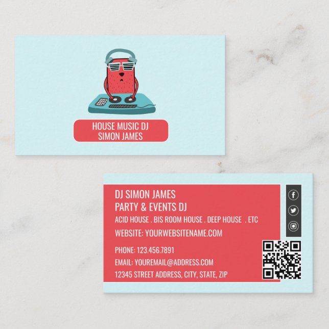Tarjeta De Visita DJ en el Personalizado Deck, DJ profesional (Anverso / Reverso)