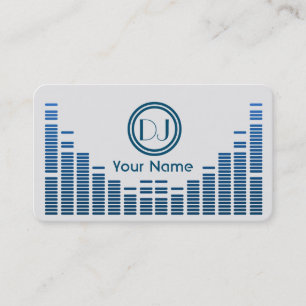Tarjeta De Visita Dj equalizer música tocar sombreado azul