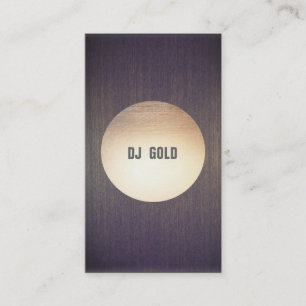 Tarjeta De Visita DJ Faux Gold Leaf Circle Wood Music