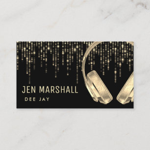 Tarjeta De Visita DJ faux gold Relieve metalizado docenas auriculare