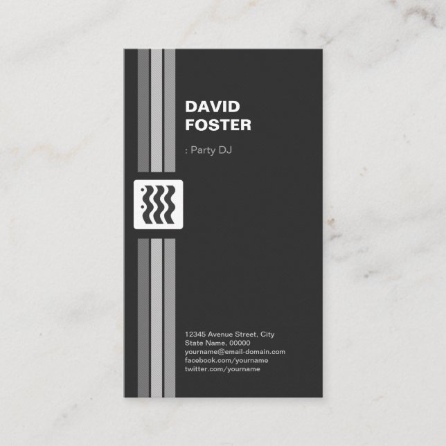 Tarjeta De Visita DJ fiesta - Doble cara Premium (Anverso)