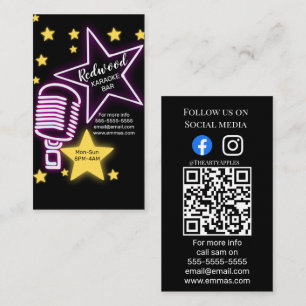 Tarjeta De Visita DJ fiesta planner glow disco disco karaoke club