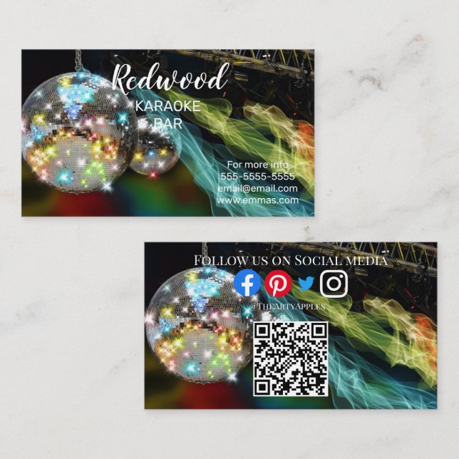 Tarjeta De Visita DJ fiesta planner glow disco disco karaoke Club Bu (Anverso / Reverso)