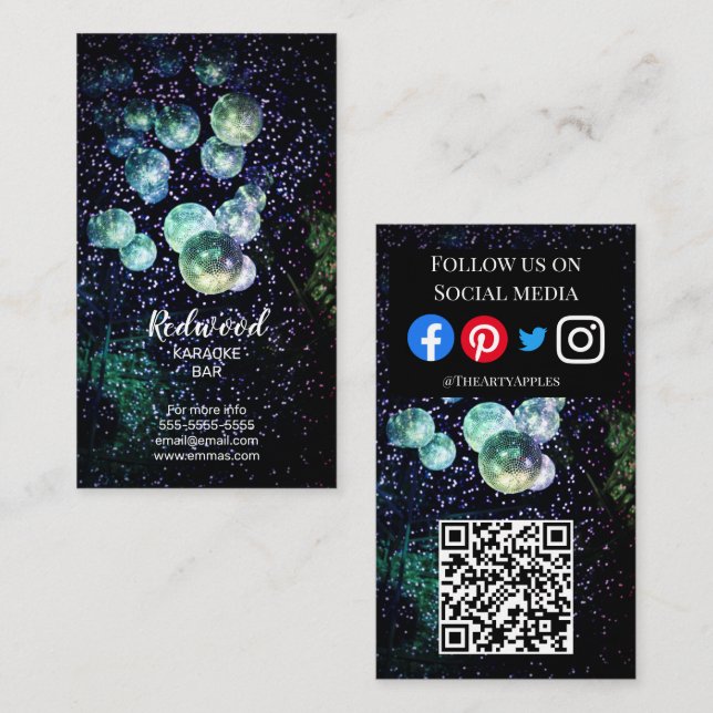 Tarjeta De Visita DJ fiesta planner glow disco disco karaoke Club Bu (Anverso / Reverso)