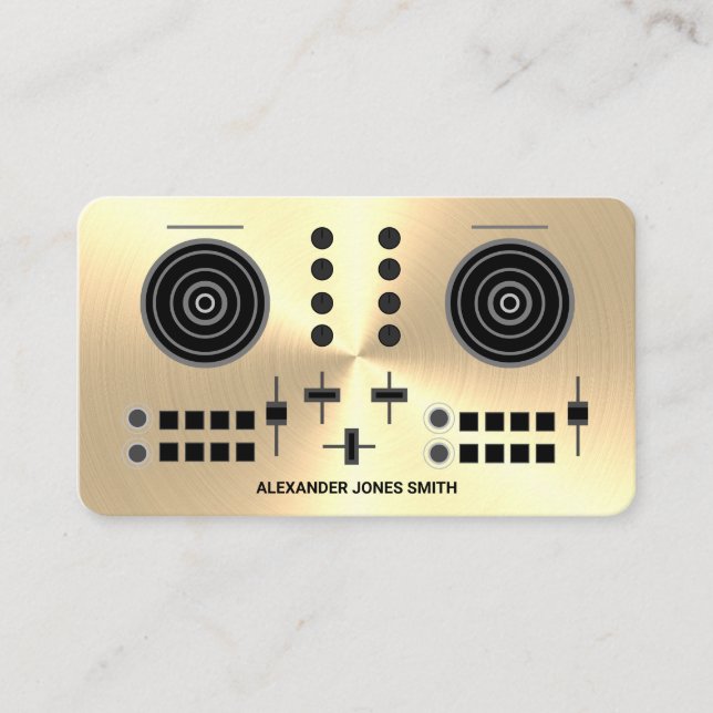 Tarjeta De Visita DJ Gold Faux (Anverso)