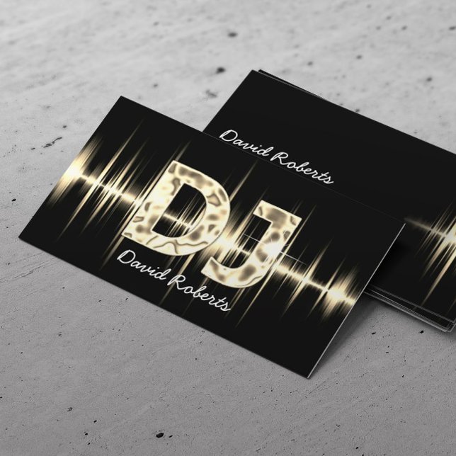 Tarjeta De Visita DJ Gold Sound Waves Professional Deejay Music (Subido por el creador)