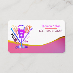 Tarjeta De Visita DJ Instrumentos Musicales Organizador de Eventos A