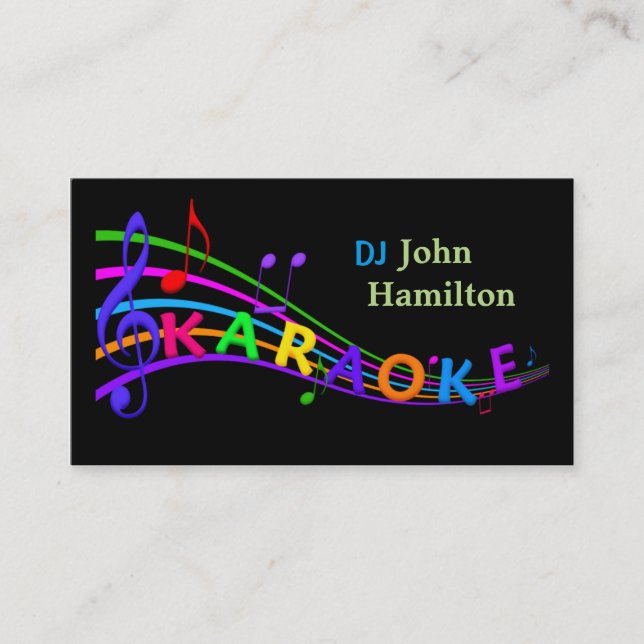 Tarjeta De Visita DJ Karaoke Business Card (Anverso)