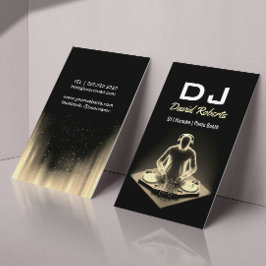 Tarjeta De Visita DJ Karaoke Modern Black Gold Music Event