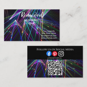 Tarjeta De Visita DJ láser neón fiesta glow stick disco karaoke club