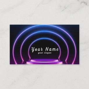Tarjeta De Visita DJ Luces de Neón Coloridas Vibrantes - Destácate