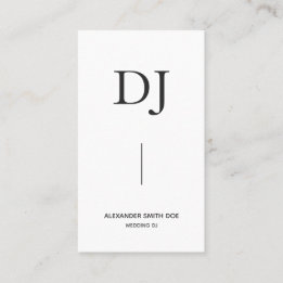 Tarjeta De Visita DJ Mínimo Profesional Monograma