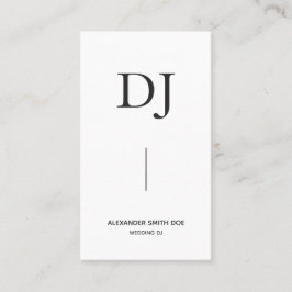 Tarjeta De Visita DJ Mínimo Profesional Monograma