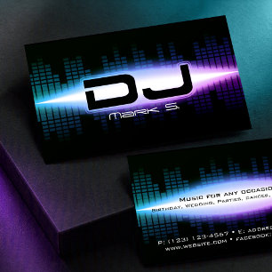 Tarjeta de visita DJ Modern Blue