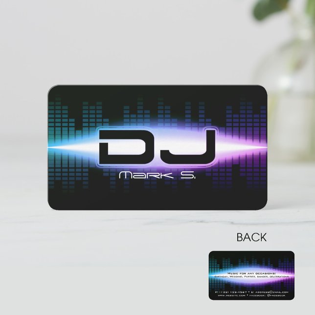 Tarjeta De Visita DJ Modern Blue Business Card (Subido por el creador)
