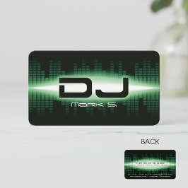 Tarjeta De Visita DJ Modern Green Business Card