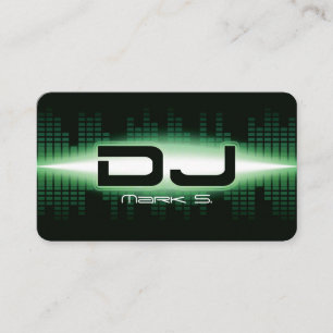 Tarjeta De Visita DJ Modern Green Business Card