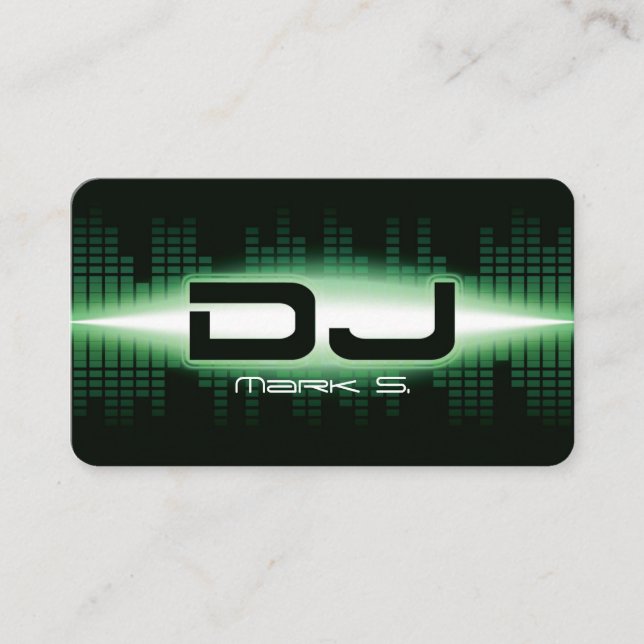 Tarjeta De Visita DJ Modern Green Business Card (Anverso)