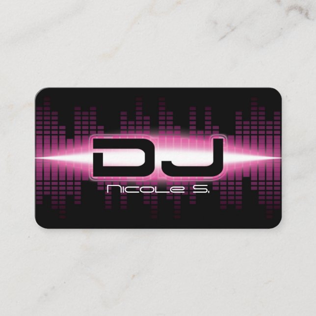 Tarjeta De Visita DJ Modern Pink Business Card (Anverso)