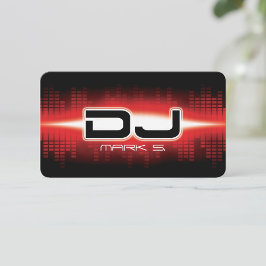 Tarjeta De Visita DJ Modern Red Business Card