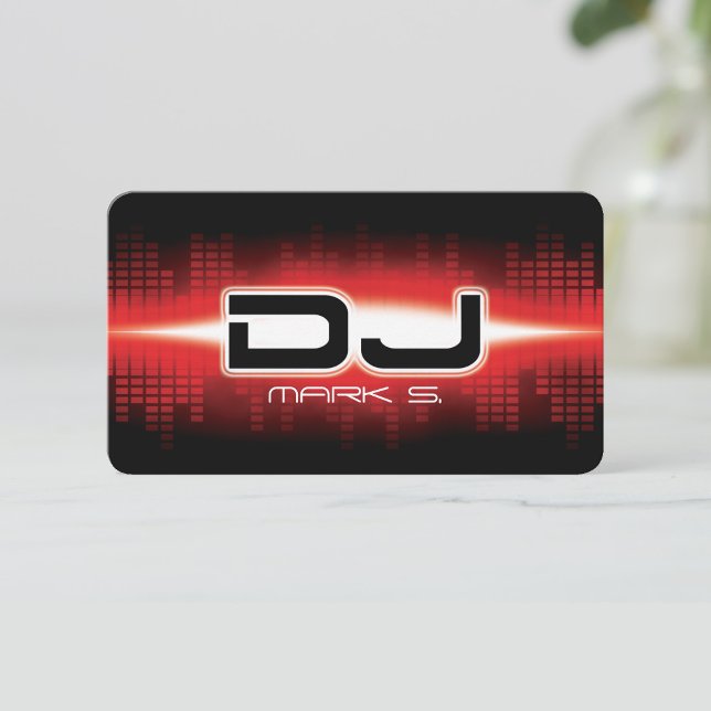 Tarjeta De Visita DJ Modern Red Business Card (Subido por el creador)