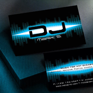 Tarjeta de visita DJ Modern Sky Blue