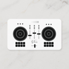 Tarjeta De Visita DJ moderno negro y blanco