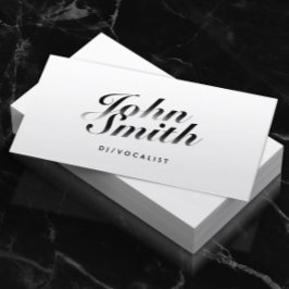 Tarjeta De Visita DJ Music Classy Calligraphic Bold Texto simple