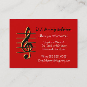 Tarjeta De Visita DJ music G clef Business Card
