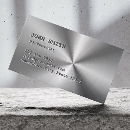 Tarjeta De Visita DJ Music Guay Faux Stainless Steel Metalizado