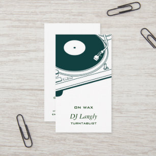 Tarjeta De Visita DJ/música/placa giratoria