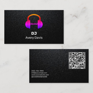 Tarjeta De Visita DJ negro DJ Música Ritmo Profesional