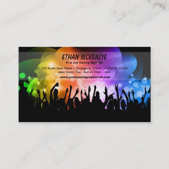 Tarjeta De Visita DJ NightClub (Anverso)
