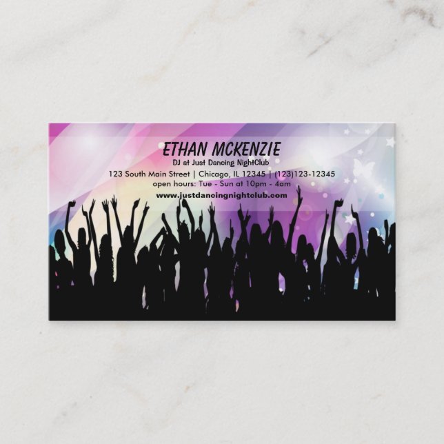 Tarjeta De Visita DJ NightClub (Anverso)