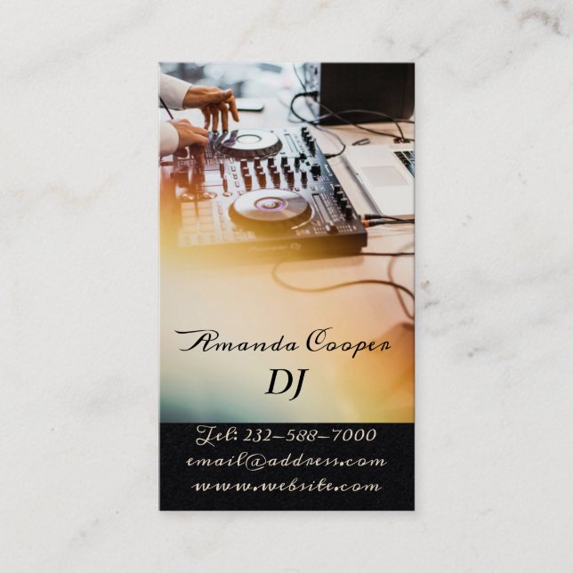 Tarjeta De Visita DJ personalizado (Anverso)
