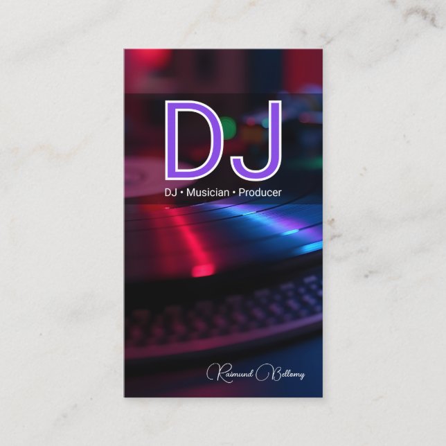 Tarjeta De Visita DJ Profesional Turnable (Anverso)