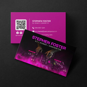 Tarjeta De Visita DJ Rosa Firmante Músico Discjockey Productor Music