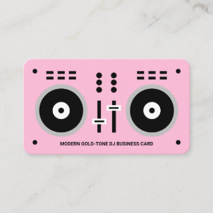 Tarjeta De Visita DJ rosa moderno limpio