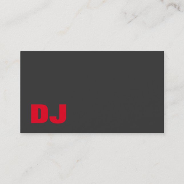 Tarjeta De Visita DJ Stylish Grey Background Red Naranja (Anverso)