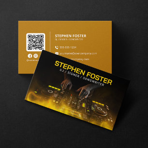 Tarjeta De Visita DJs amarillos cantante DJ Deejay Music Producer