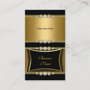 Tarjeta De Visita Doblar Sobre Elegante Imagen De Joyas De Oro Negro