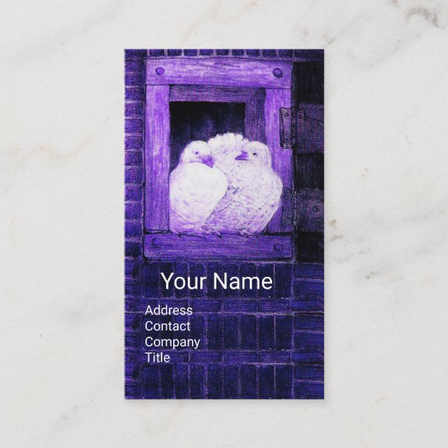 TARJETA DE VISITA DOBLAS BLANCAS EN LA VENTANA AZUL (Anverso)