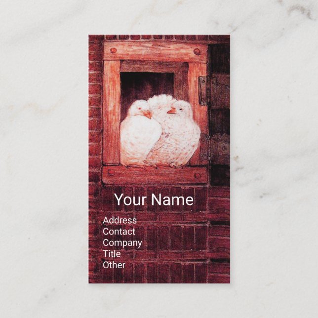 TARJETA DE VISITA DOBLAS BLANCAS EN LA VENTANA ROJA (Anverso)