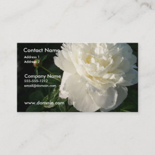 Tarjeta de visita doble blanca del Peony